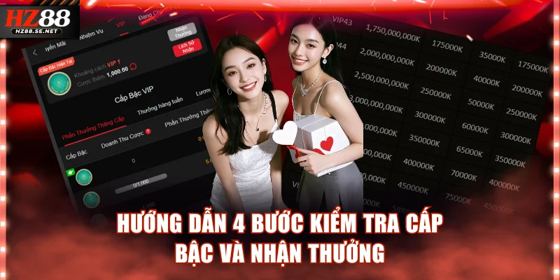 Hướng dẫn 4 bước kiểm tra cấp bậc và nhận thưởng